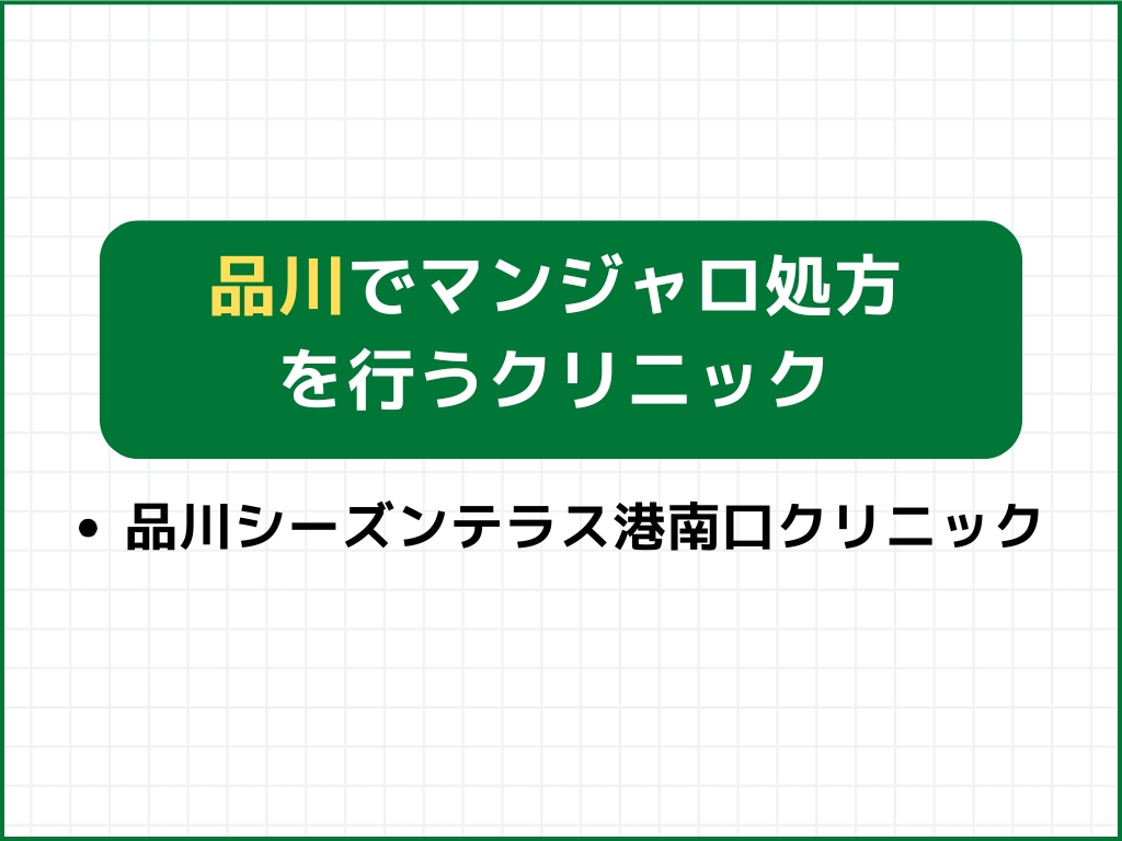 品川区でマンジャロ処方できるクリニック外来