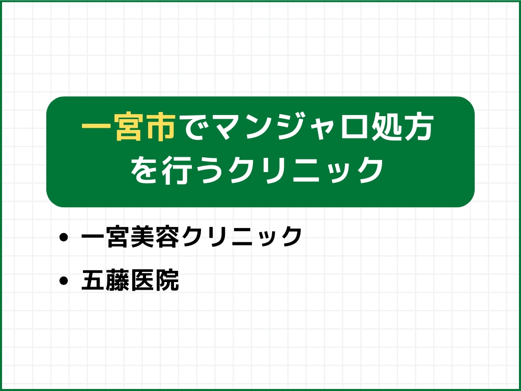 一宮市でマンジャロを扱うダイエット外来