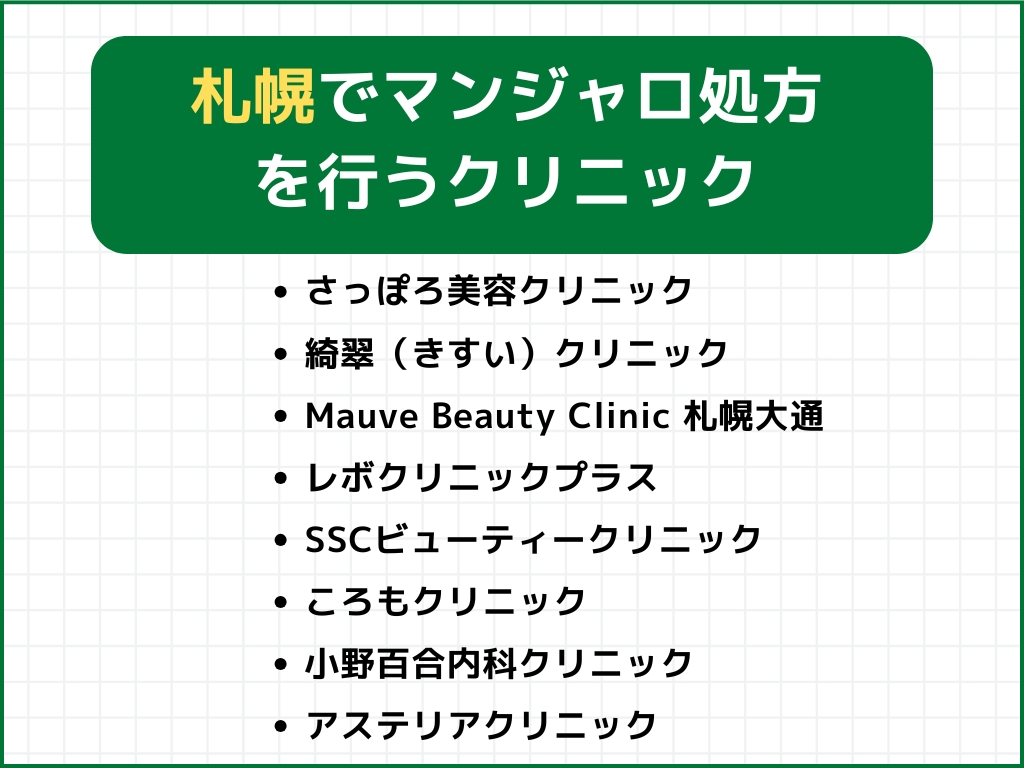 札幌でマンジャロを扱うダイエット外来の病院